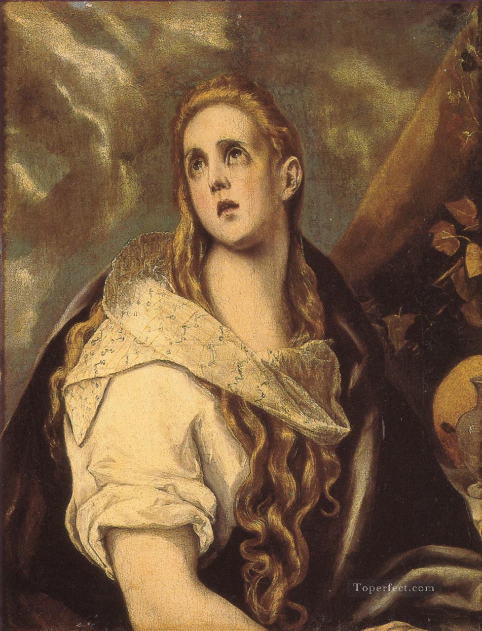 The Penitent Magdalen Mannerism Spanish Renaissance El Greco Oil Paintings